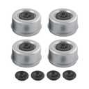 4pcs 2.72" Trailer Axle Wheel Hub and Bearing Dust Cap with Extra 4 Rubber Plugs for Most 7000-8000 lb Wheel Hubs Trailer Dexter EZ Lube Camper RV Bearing Dust Cap