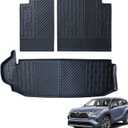 Cargo Mat Compatible for 2020-2024 2025 Toyota Highlander Trunk Mat Cargo Liner TPE Back Seat Cover Protector 2023 7 Seats Highlander Accessories (2020-2025, Rear Trunk Mat + Backrest Mat) (for 2020-2025 Toyota Highlander)