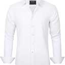 J.VER Men's Dress Shirts Solid Long Sleeve Stretch Wrinkle-Free Formal Shirt Business Casual Button Down Shirts White XL