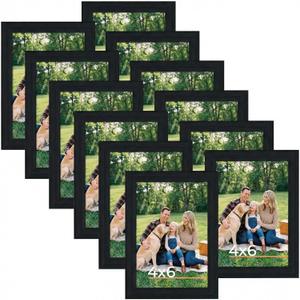 Giftgarden 4x6 Picture Frame Black 4 x 6 Photo Frames Bulk for Wall or Tabletop, Set of 12