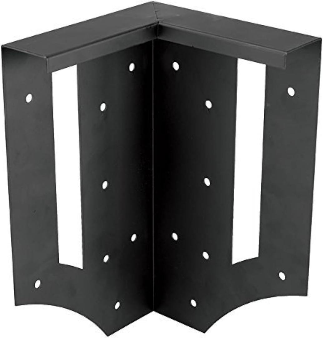 Plow & Hearth DIY Raised Garden Bed Corner Brackets - 6" L x 6" W x 10"H | Solid Steel | Black Powder-Coated | Corrosion-Resistant | Easy Assembly | Set of 4