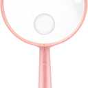 Feosky Handheld Reading Magnifier, 10X Magnifier, 90mm Shatterproof Lens, Adults Close Work Non-Slip Handle for Seniors Reading and Nature Exploration, Insect and Hobby Observation(Pink)