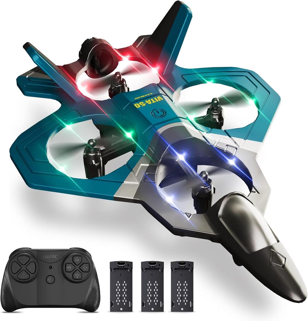 4DRC RC Airplanes Remote Control Airplanes with 3 Batteries, Foam RC Planes for Kids Adults Beginners 4-7 8-12 12-16, Remote Control Helicopter Fighter Jet Drones for Kids Adults, 360 Flip