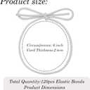 Pre-Tied Stretch Loops with Bows from Elastic Ribbon - 120pcs Metallic Elastic Cord for Boxes Bows Tags Gift Elastic Wrapping Crafts Cord String (White, 6inch)