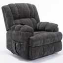 Power Lift Recliner Chair for Elderly, Oversized Chenille Electric Recliners Chairs for Living Room, Dual Motor 180 Lay Flat Recliner Big Sofa with Massage and Heating, Heavy-Duty, Grey