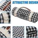 Picnic Outdoor Blankets Waterproof Extra Large - Beach Mat Sand Free Foldable with Carry Strap | Portable Camping Blanket | Park Blanket for Grass Park, Hiking, Travel, Concerts, Indoor (Black), 78*57inch