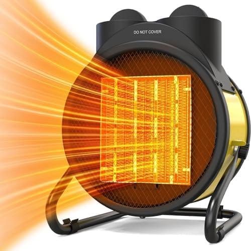 Outdoor Heaters for Patio, Outdoor Heater with Overheat Protection, 3S Fast Heating Portable 1500W Electric Garage Heater, Portable Patio Heaters for Space, Greenhouse