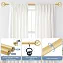 TVWOO Gold Decorative Farmhouse Curtain Rods:72-144" Adjustable Heavy Duty Single Window Curtain Rod for Bedroom Living Room,Brass Gold Boho Rustic Drapery Rods with Vintage Twist Finial Easy Install