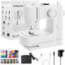 Sewing Machine - Sewing Machines for Beginners with Lights, Two Speed Adjustment Mini Sewing Machine with 12 Stitches, Forward&Reverse Knob, Easy to Use Suitable for Clothes,Fabrics, DIY Home (White)