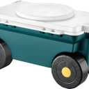 VEVOR Garden Scooter with Seat, 2 in 1 Rolling Garden Cart with Storage Bin, Supports up to 227 lbs, Outdoor Wagon with Handle, Lightweight Storage Gardening Stool for Yard Weeding Planting (Grey + Green + Black)