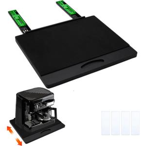 MinBoo Bamboo Appliance Slider,Sliding Tray for Coffee Maker, Kitchen Countertop Appliance Rolling Tray,Slides Easily from Under The Cabinet,Wide -Black- Large (16" Wx13 D)