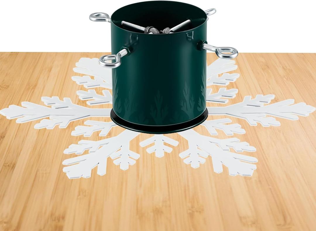 Real Christmas Tree Stand Snowflake Shaped Metal Base Holder