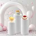 Cylinder Stand Covers for Party, Set of 3 Cylinder Pedestal Covers, Spandex Cylinders Stand Cover for Wedding or Birthday Event Decor - Only Contains Cylinders Cover