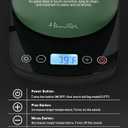 Harriet Gooseneck Electric Kettle - 1200W Fast Heat, 0.8L Stainless Steel, Precision Temp Control & Timer, Wood Handle, Pour Over Coffee and Tea, Green