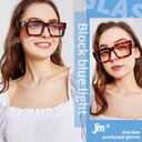 JM 3 Pack Reading Glasses for Women Men, Fashion Square Blue Light Blocking Readers