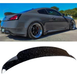 Rear Trunk Spoiler Compatible with 2008-2015 Infiniti G37 Q60 Q60S Coupe, Duckbill Fits for 08-15 2 Door, High Kick Wing Lip (Forged Carbon Fiber Pattern)