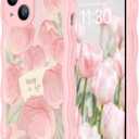 2 x teloxy Designed for iPhone 15 Case, Magnetic [Curly Wavy Edge] Shockproof Protective Durable Slim Translucent Matte Anti-Fingerprint Phone Case, Pink
