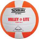 Tachikara SVMNC Volley-Lite Youth Volleyball – Lightweight Official Size Ball for Kids Ages 12 & Under, Orange/ White
