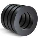 4 Pcs Large Ferrite Ring Magnets OD2.36 X ID1.26 X 10mm Ceramic Round Magnets with Hole Round Disc Donut for DIY Science Projects Classroom Laboratory