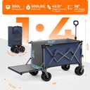 Collapsible Wagon with Tailgate, 58" Expandable 300L All-Terrain