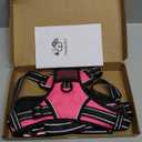 PHOEPET Reflective Dog Harness Large Breed Adjustable No Pull Vest with Handle 2 Metal Rings 3 Buckles [Easy to Put on & Take Off](XL, Pink)