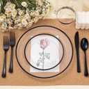 BESTSTAR 100PCS Black and Clear Plastic Plates, Black Disposable Plate Set with 50 Dinner Plates and 50 Dessert Plates for Party, Halloween, New year