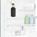 White Metal Medicine Cabinet, 16 x 20 Beveled Mirror, Surface Mount Storage