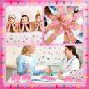 150 Pcs Breast Cancer Awareness Gift Set Include Pink Ribbon Silicone Bracelets Lapel Pins Stickers for Breast Cancer Charity Event Fundraising Activity Women Survivor Campaign Party Supplies