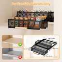 HOUSE AGAIN Pull Out Cabinet Organizer, Recessed 2-Tier Drop Down Storage for High/Deep Cabinets, Compact 12-Inch Hidden Organizer for Spices, Snacks and Small Bottles (Black)