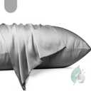 100% Mulberry Silk Pillowcase 2 Pack,Queen Size Silk Pillow Cases for Hair and Skin,Silky Smooth Bed Pillow Cover with Hidden Zipper,Natural Silk Pillow Case Set of 2 (Gray, Queen 20X30)