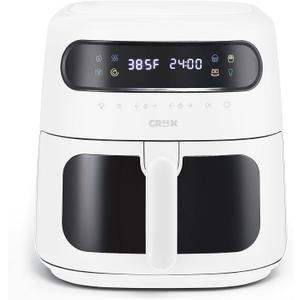 CRUX x Marshmello 8.0 QT Digital Air Fryer with TurboCrisp Technology, Touch Screen Temperature Control, Timer and Auto Shut-off, Fully Programmable, White