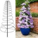 Spiral Frame Trellis for Climbing Plants Outdoor Indoor - 44" Adjustable Heavy Duty Metal Garden Plant Support with Anti-Tip Stakes,for Pole Beans,Tomato, Sweet Pea,Clematis,Potted Plants,Vine