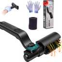 Automatic Electric Grill Cleaner - Rechargeable BBQ Brush w/Stainless Steel Head & Abrasive Replacement, Outdoor Grill Scraper Tool (Black)