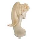 Blonde Wig for Women, Long Blonde Ponytail Wig with Curly Bangs, Blonde Pigtails Wig with White Sunglasses for Party Costume Halloween Cosplay(Adult)