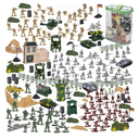 Blue Panda 300-Piece Military Toys Set - Plastic Army Men Action Figures & Toy Soldiers Playset with Tanks, Planes, Flags & Accessories for Boys Age 8+