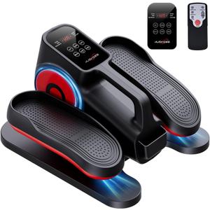 Under Desk Elliptical Machine, Ellipse Leg Exerciser Electric as Seen on TV for Seniors with Remote Control & 10 Adjustable Speeds,Quiet & Portable Mini Seated Pedal Exerciser (Black Red)