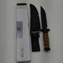 13.6" Fixed Blade Tactical Fighting Knife with Sheath, Stainless Steel Survival Hunting Bushcraft Full Tang Non-Slip Handle Bowie Knife for Camping, Hunting, Adventure, Outdoors, EDC, D101BK (Brown)