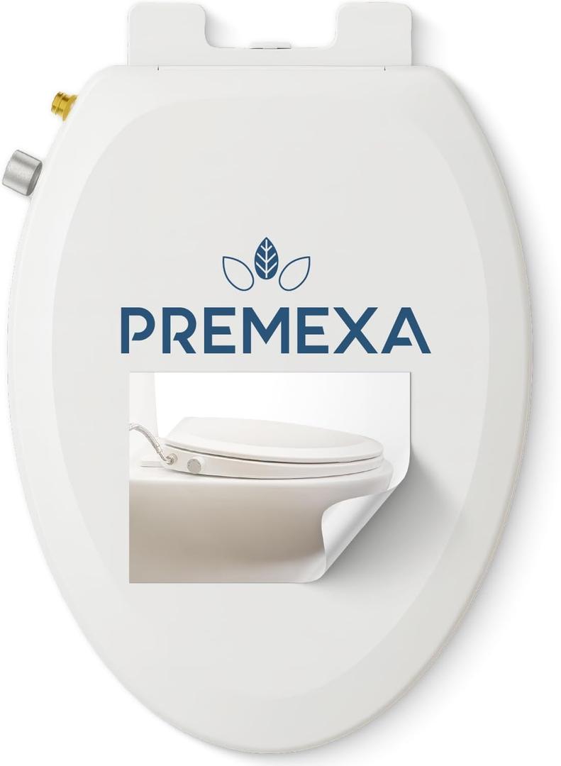 Bidet Toilet Seat for Elongated Toilets, Non-Electric, Dual Nozzle, Soft Close, Self-Cleaning, Ambient Water Temperature, Easy Installation, Reduce Toilet Paper Usage