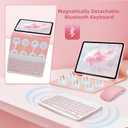 Keyboard Case for Samsung Galaxy Tab A11+ Plus 2025 / A9+ Plus 2023 11 inch - 7 Colors Backlit Keyboard Cover and Mouse (Pink)