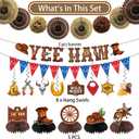 Western Party Decorations, Yee Haw Cowboy Theme Party Decorations Kit for Boys Birthday Cowboy Baby Shower Birthday Party Decor