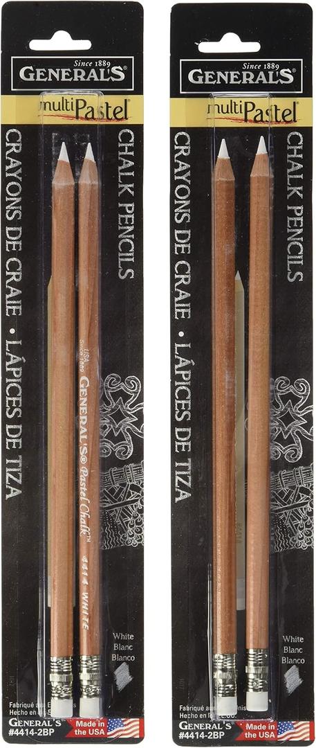 Multipastel Chalk Pencils 2/Pkg-White