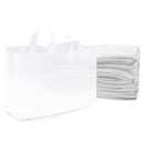 Prime Line Packaging Plastic Gift Bags, Frosted Shopping Bags with Handles for Small Business Essential, Boutique, Large Tote for Retail, Bulk, 16x6x12, 50 Pack