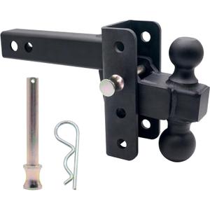 Adjustable Trailer Hitch-(for 2-Inch Receiver) Medium Duty Trailer Hitch (14,000 lb. Rating)-2-Inch Drop/Rise with 2-Inch 2-5/16" Adopt Anti-Oxidation Technology 08