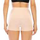 Womens Seamless Shaping Boyshorts Panties Tummy Control Underwear Slimming Shapewear Slip Shorts (Small, #A2 Beige(light Tummy Control))