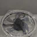 Low Profile Bladeless Ceiling Fan with Light and Remote, Flush Mount Dimmable LED Fandelier, Quiet 6-Speed Reversible Motor for Bedroom, Living Room, Modern Black