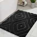 DEXDE Black Bathroom Rugs 24x36 Boho Bath Mat Non Slip Geometric Luxury Soft Washable Bath Rugs Carpet for Bathroom Shower Kitchen Entryway Modern Home Decor Accessories