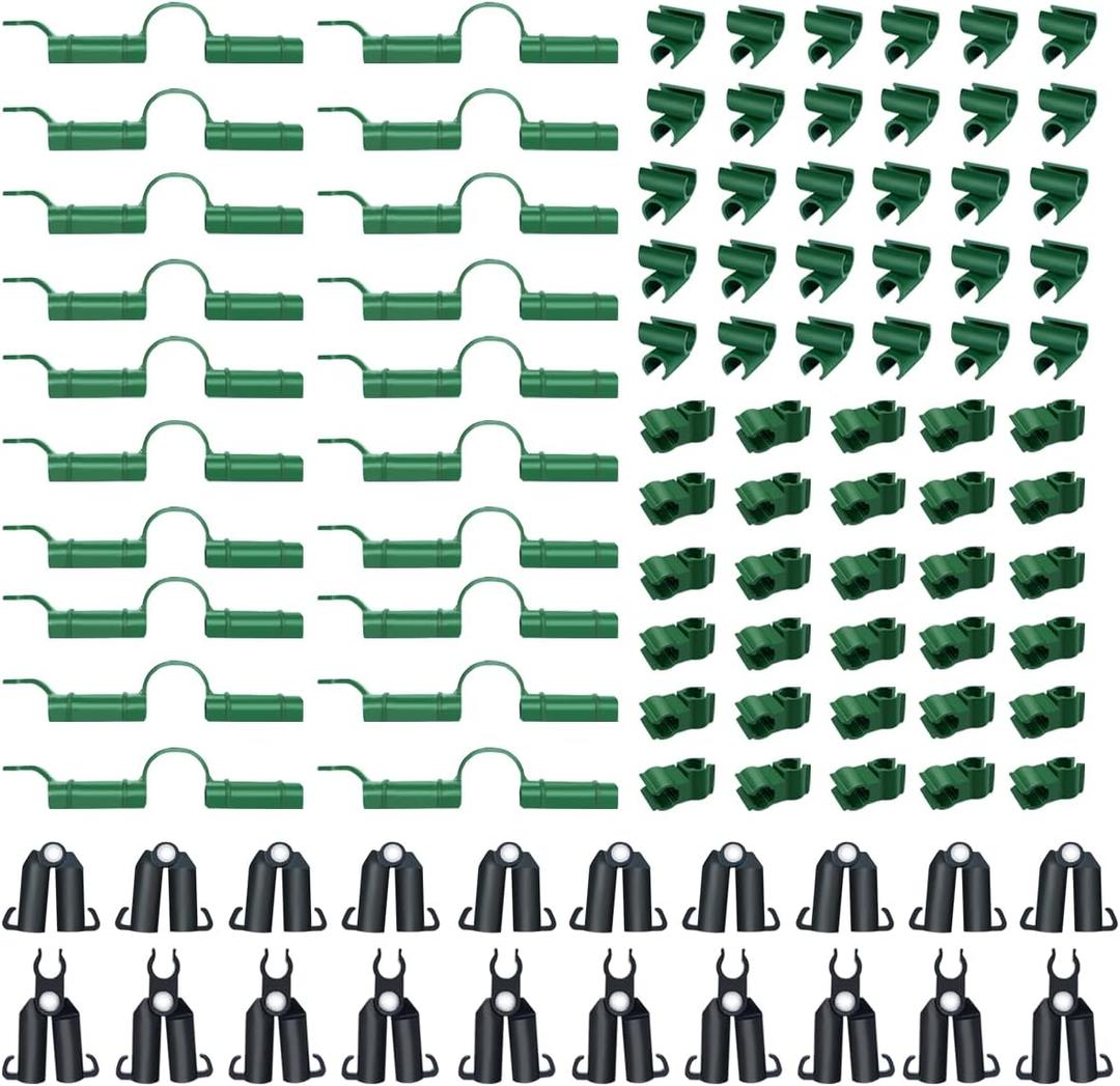 Adjustable Plant Trellis Connector Clip Garden Stakes Connectors 100Pcs Plant Trellis Clips for 0.43 inch Diameter Connecting Joints Fit to 11mm Stakes Connectors for Gardening Plant Supports