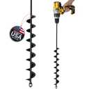 K-Brands Auger Drill Bit for Planting  2 x 32 Inch -No Squat Garden Spiral Hole and Bulb Planter Tool for Umbrella Holes - Compatible with 3/8 Inch Hex Drive