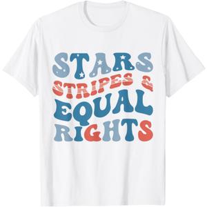 Stars Stripes And Equal Rights 4th Of July Women's Rights T-Shirt