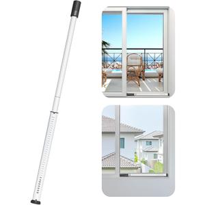 AceMining Sliding Door Security Bar,Heavy Duty Sliding Patio Door Lock Bar, 20-50inch Adjustable Multi-use Window Security Bars, Sliding Door Stopper, White, 1Pack